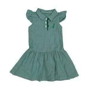 NWT Itsy Bitsy Size 12M Game Day Polo Dress in Green Stripes